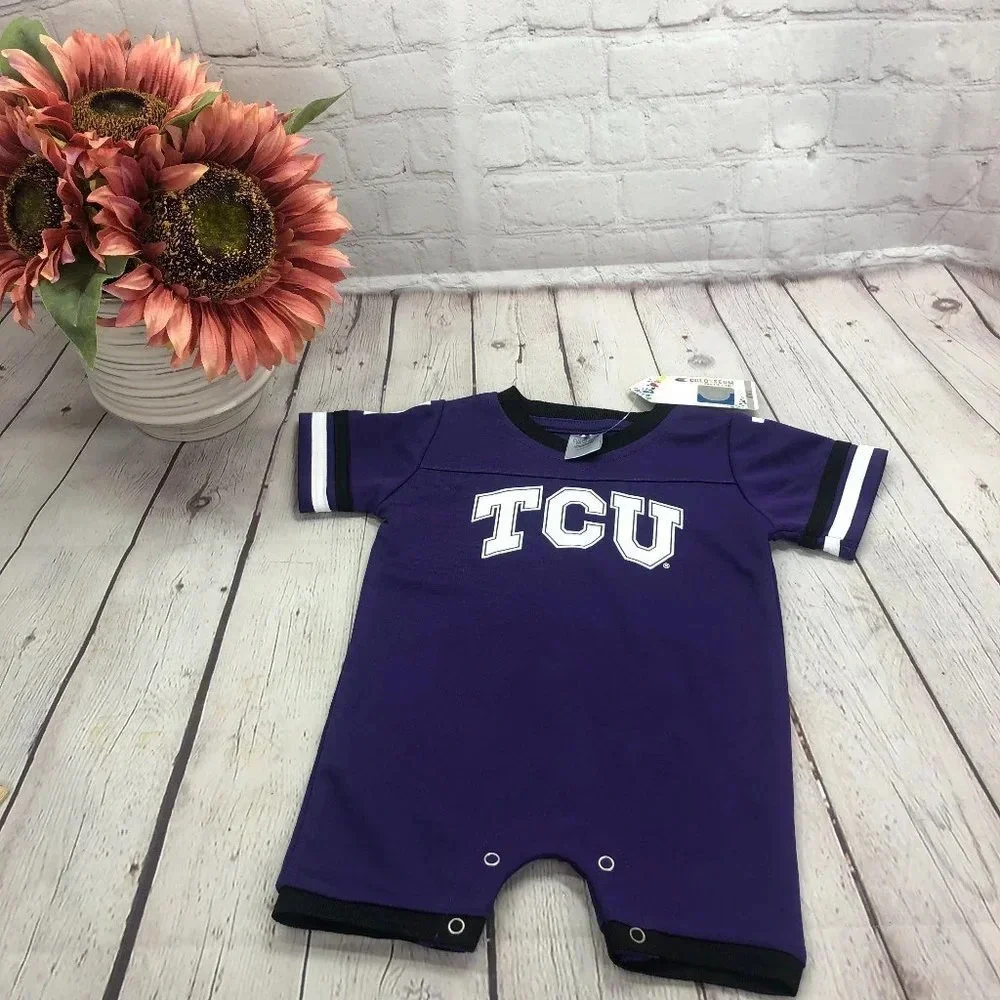 TCU horned Frogs one piece infant set 0-3M colosseum